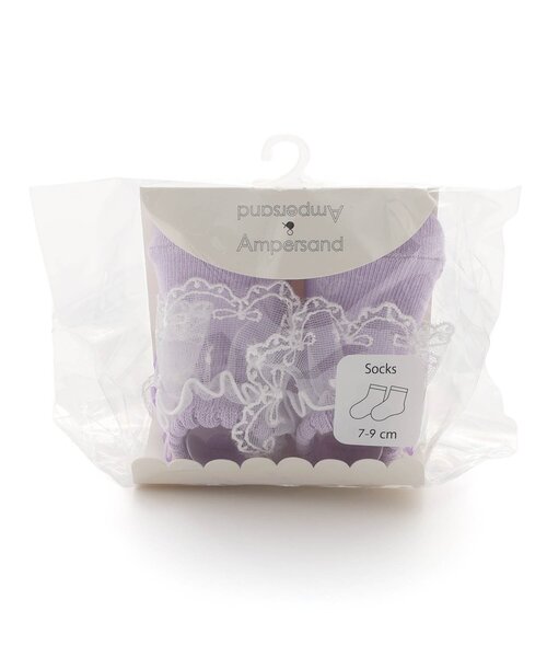 Ampersand(アンパサンド)の「レースベビーソックス(ベビーシューズ/ベビーソックス・キッズ・ラベンダー/ネイビー/オフホワイト・9/12)」の11枚目の写真