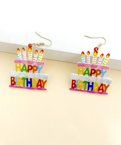 Coo+i(クーイ)の「HAPPY BIRTHDAY ケーキ型ピアス(ピアス(両耳用)・レディース・マルチ・FREE)」の3枚目の写真