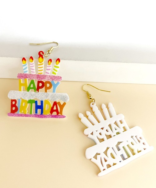 Coo+i(クーイ)の「HAPPY BIRTHDAY ケーキ型ピアス(ピアス(両耳用)・レディース・マルチ・FREE)」の4枚目の写真