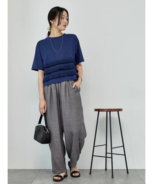 Samansa Mos2 blue(サマンサモスモスブルー)の「リネンライクバルーンパンツ(その他パンツ・レディース・ブラック/グレー/ブルー・F)」の9枚目の写真