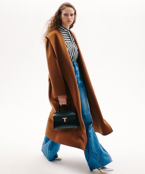 カシミヤ混リバービックショールコート（トレンチコート