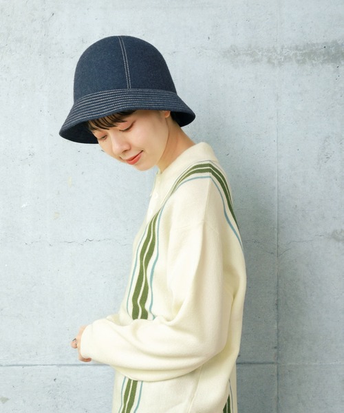 PAR ICI（パーリッシィ）の「フェルト刺繍ハット（ハット・レディース・ネイビー・FREE）」の4枚目の写真