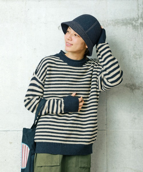 PAR ICI（パーリッシィ）の「フェルト刺繍ハット（ハット・レディース・ネイビー・FREE）」の6枚目の写真