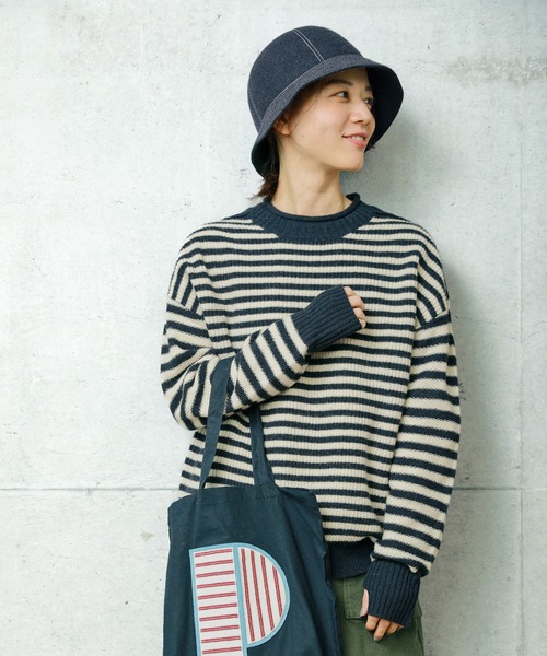 PAR ICI（パーリッシィ）の「フェルト刺繍ハット（ハット・レディース・ネイビー・FREE）」の7枚目の写真