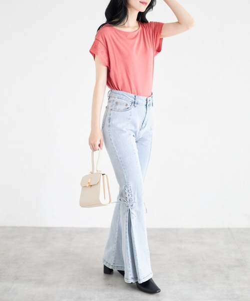 tocco closet(トッコ クローゼット)の「【ZOZO限定】レーススリーブノースリーブカットソー(Tシャツ/カットソー・レディース・レッド/カーキ/ブラック/オフホワイト・M)」の21枚目の写真