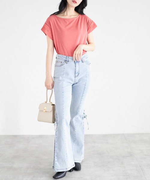 tocco closet(トッコ クローゼット)の「【ZOZO限定】レーススリーブノースリーブカットソー(Tシャツ/カットソー・レディース・レッド/カーキ/ブラック/オフホワイト・M)」の20枚目の写真