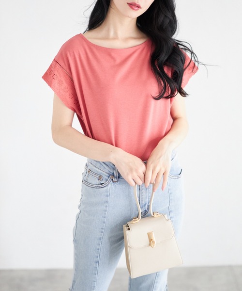 tocco closet(トッコ クローゼット)の「【ZOZO限定】レーススリーブノースリーブカットソー(Tシャツ/カットソー・レディース・レッド/カーキ/ブラック/オフホワイト・M)」の19枚目の写真