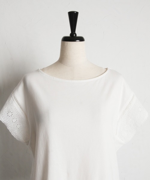 tocco closet(トッコ クローゼット)の「【ZOZO限定】レーススリーブノースリーブカットソー(Tシャツ/カットソー・レディース・レッド/カーキ/ブラック/オフホワイト・M)」の7枚目の写真