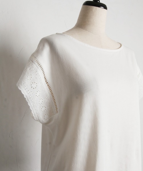 tocco closet(トッコ クローゼット)の「【ZOZO限定】レーススリーブノースリーブカットソー(Tシャツ/カットソー・レディース・レッド/カーキ/ブラック/オフホワイト・M)」の6枚目の写真