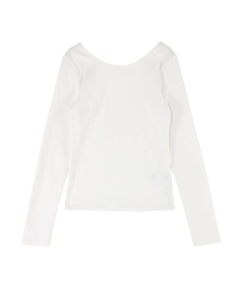 EVRIS（エヴリス）の「【WEB限定】バックオープンリブトップス（Tシャツ/カットソー・レディース・ホワイト/ピンク/モカ/ブラック・FREE）」の18枚目の写真