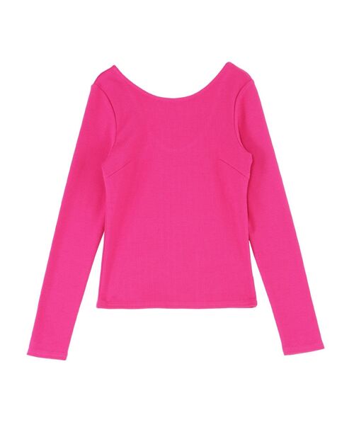 EVRIS（エヴリス）の「【WEB限定】バックオープンリブトップス（Tシャツ/カットソー・レディース・ホワイト/ピンク/モカ/ブラック・FREE）」の17枚目の写真