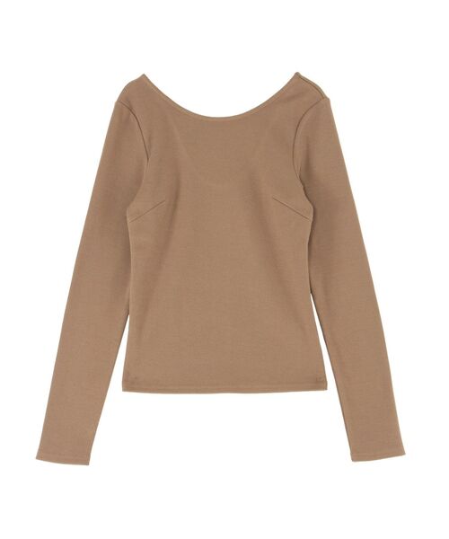 EVRIS（エヴリス）の「【WEB限定】バックオープンリブトップス（Tシャツ/カットソー・レディース・ホワイト/ピンク/モカ/ブラック・FREE）」の16枚目の写真