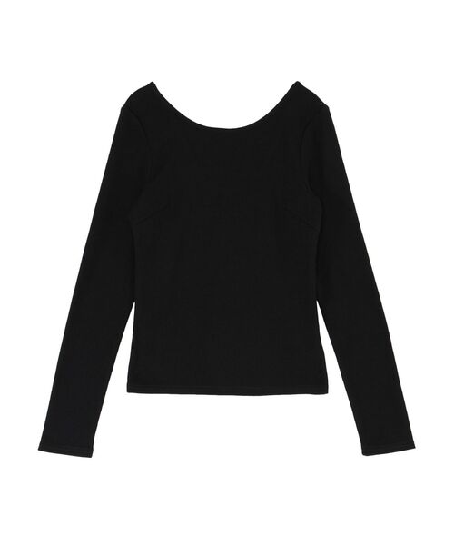 EVRIS（エヴリス）の「【WEB限定】バックオープンリブトップス（Tシャツ/カットソー・レディース・ホワイト/ピンク/モカ/ブラック・FREE）」の15枚目の写真