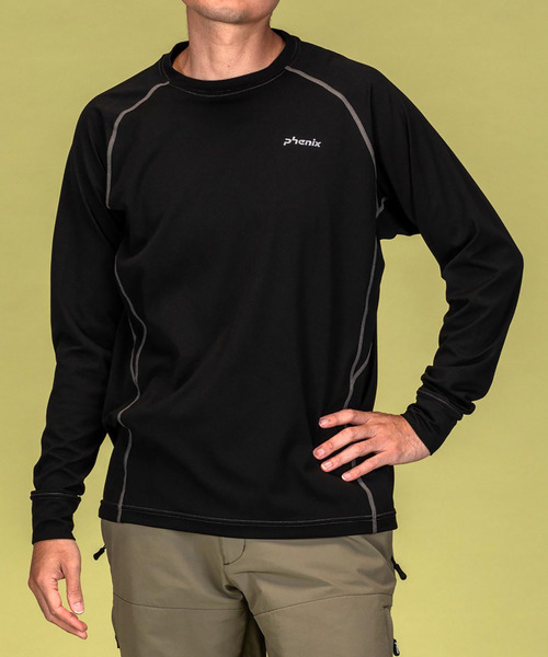 phenix OUTDOOR(フェニックスアウトドア)クルーネック長袖Tシャツ/メンズTシャツ/速乾/ストレッチ/快適/抗菌/防臭/ティーシャツ/インナー（Tシャツ/カットソー）｜phenix outdoor（フェニックスアウトドア）