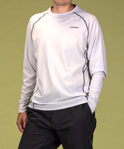 phenix OUTDOOR(フェニックスアウトドア)クルーネック長袖Tシャツ/メンズTシャツ/速乾/ストレッチ/快適/抗菌/防臭/ティーシャツ/インナー（Tシャツ/カットソー）｜phenix outdoor（フェニックスアウトドア）
