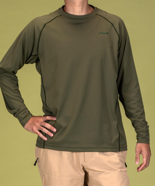 phenix OUTDOOR(フェニックスアウトドア)クルーネック長袖Tシャツ/メンズTシャツ/速乾/ストレッチ/快適/抗菌/防臭/ティーシャツ/インナー（Tシャツ/カットソー）｜phenix outdoor（フェニックスアウトドア）