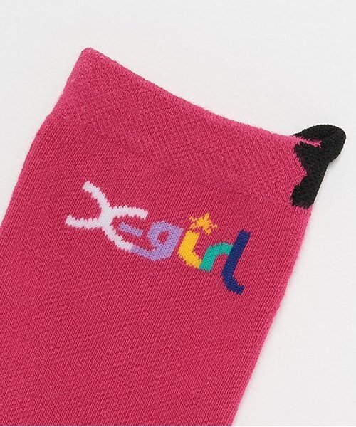 X-girl Stages（エックスガールステージス）の「カラフルロゴソックス（ソックス/靴下・キッズ・ホワイト/ピンク/ブラック・13-15cm/15-17cm/17-19cm/19-21cm）」の4枚目の写真