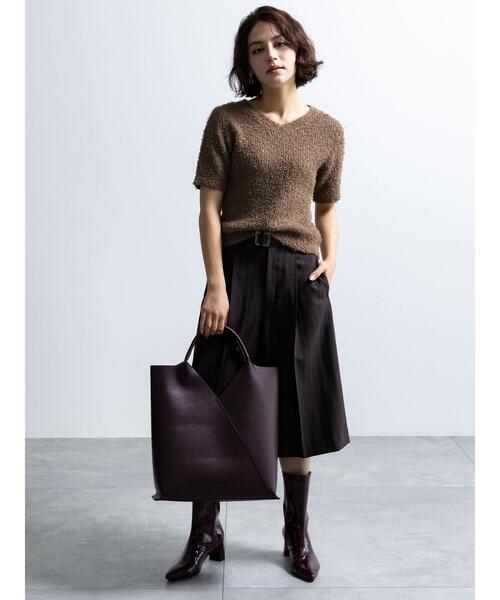 Te chichi（テチチ）の「スクエアトートバッグ（ハンドバッグ・レディース・ブラック/オフホワイト/プラム/グレー・F）」の6枚目の写真