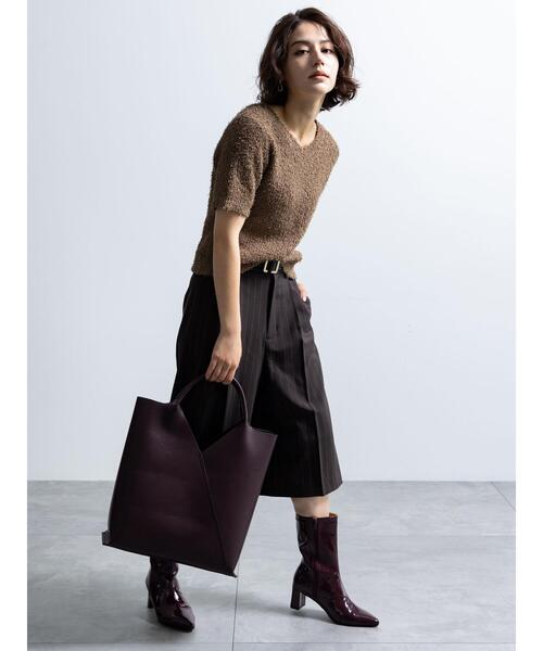 Te chichi（テチチ）の「スクエアトートバッグ（ハンドバッグ・レディース・ブラック/オフホワイト/プラム/グレー・F）」の7枚目の写真