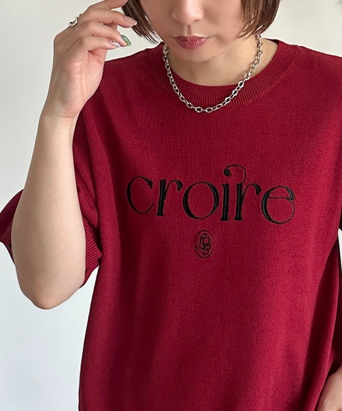 apres jour mignon(アプレジュールミニョン)の「ロゴ刺繍ニット【ZOZOTOWN限定アイテム】(ニット/セーター・レディース・レッド/アイボリー/ブラック・フリー/X-LARGE)」の3枚目の写真