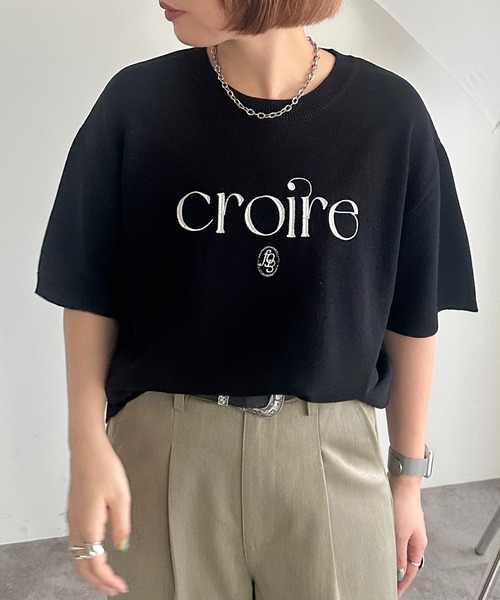 apres jour mignon(アプレジュールミニョン)の「ロゴ刺繍ニット【ZOZOTOWN限定アイテム】(ニット/セーター・レディース・レッド/アイボリー/ブラック・フリー/X-LARGE)」の12枚目の写真