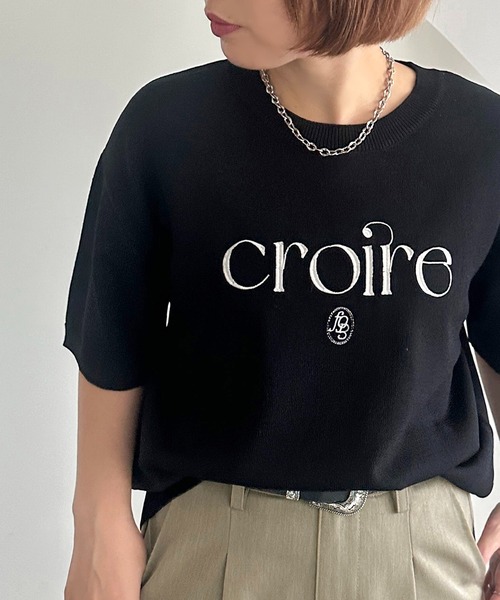 apres jour mignon(アプレジュールミニョン)の「ロゴ刺繍ニット【ZOZOTOWN限定アイテム】(ニット/セーター・レディース・レッド/アイボリー/ブラック・フリー/X-LARGE)」の14枚目の写真