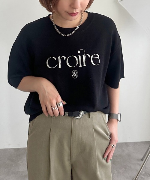 apres jour mignon(アプレジュールミニョン)の「ロゴ刺繍ニット【ZOZOTOWN限定アイテム】(ニット/セーター・レディース・レッド/アイボリー/ブラック・フリー/X-LARGE)」の15枚目の写真