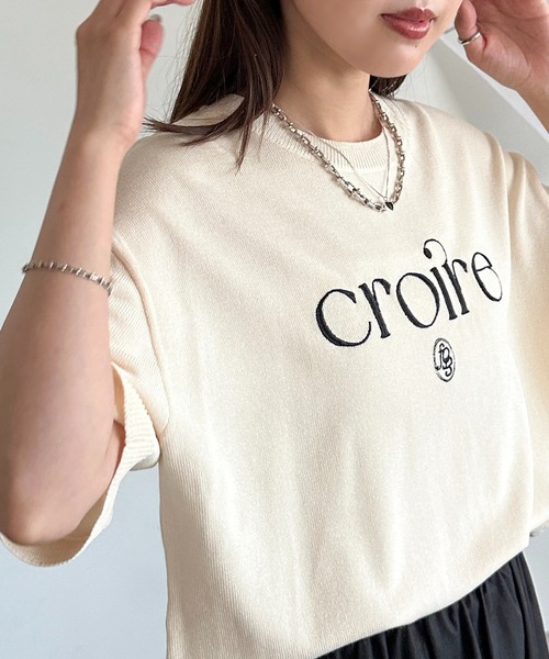 apres jour mignon(アプレジュールミニョン)の「ロゴ刺繍ニット【ZOZOTOWN限定アイテム】(ニット/セーター・レディース・レッド/アイボリー/ブラック・フリー/X-LARGE)」の5枚目の写真