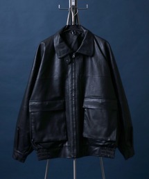 ANPAS | Vintage-like Synthetic Leather Oversized A-2 Blouson/ヴィンテージライク シンセティックレザー A-2 フライトジャケット ブルゾン(ブルゾン)