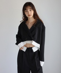 layered design short jacket / レイヤードデザインショートジャケット