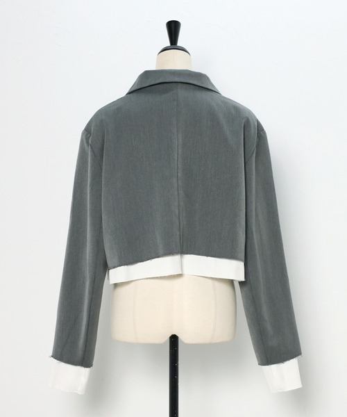 セール】layered design short jacket / レイヤードデザイン