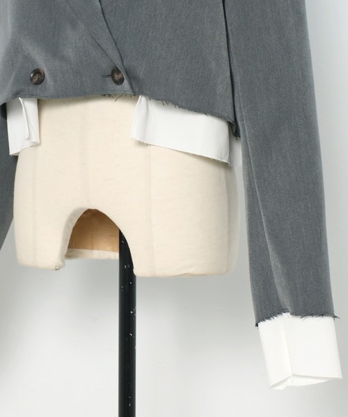 セール】layered design short jacket / レイヤードデザイン