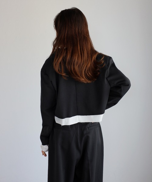 セール】layered design short jacket / レイヤードデザイン