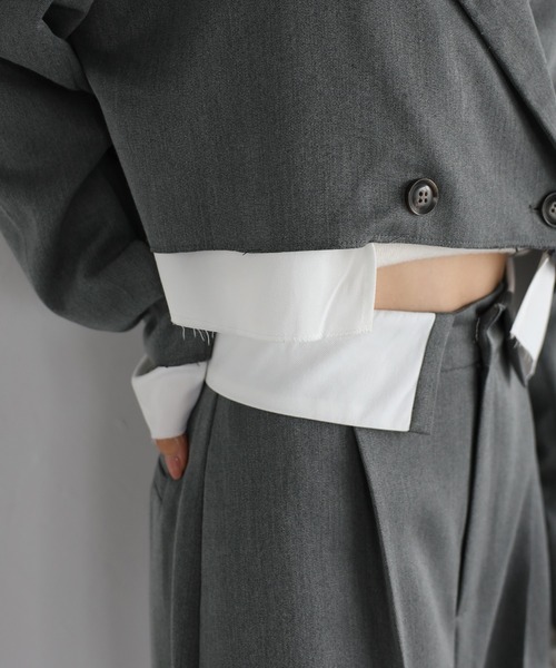 セール】layered design short jacket / レイヤードデザイン