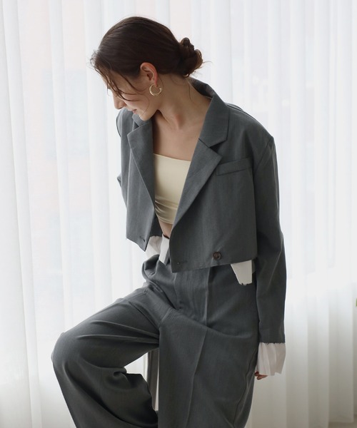 layered design short jacket / レイヤードデザインショート