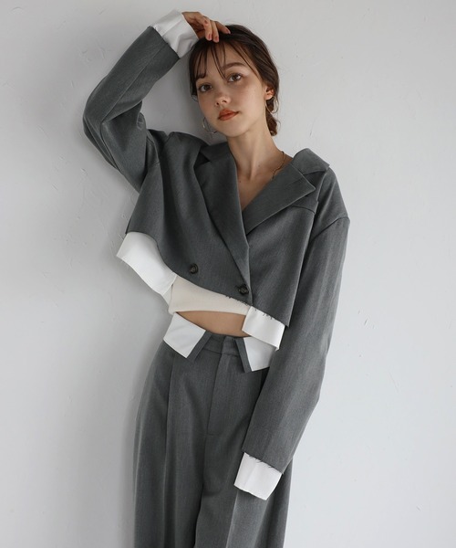 tageechita　バルーンヘム デザインショートジャケット 美しいバルーン袖に心ときめく、HYKEのデニムジャケット