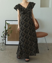 Multiway flower ruffle onepiece /マルチウェイ花柄フリルワンピース
