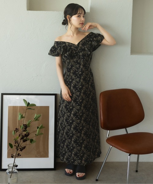 fupel(フぺル)の「Multiway flower ruffle onepiece /マルチウェイ花柄フリルワンピース(ワンピース・レディース・ベージュ/アイボリー/ブラック・FREE)」の21枚目の写真