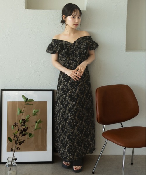 fupel(フぺル)の「Multiway flower ruffle onepiece /マルチウェイ花柄フリルワンピース(ワンピース・レディース・ベージュ/アイボリー/ブラック・FREE)」の20枚目の写真