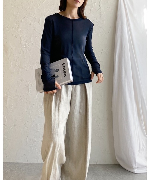 指穴空きカットソー♡...*゜ ElegChic tシャツ ハイネック指穴カットソー 長袖 レディース