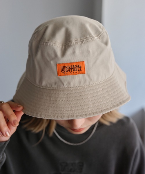 UNIVERSAL OVERALL（ユニバーサルオーバーオール）の「【ユニセックス】UNIVERSAL OVERALL  T/Cツイルバケットハット（ハット・メンズ・アイボリー/ブラック・ONE SIZE）」の6枚目の写真