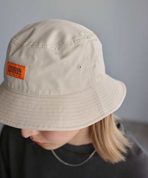 UNIVERSAL OVERALL（ユニバーサルオーバーオール）の「【ユニセックス】UNIVERSAL OVERALL  T/Cツイルバケットハット（ハット・メンズ・アイボリー/ブラック・ONE SIZE）」の7枚目の写真