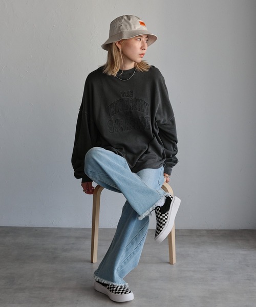 UNIVERSAL OVERALL（ユニバーサルオーバーオール）の「【ユニセックス】UNIVERSAL OVERALL  T/Cツイルバケットハット（ハット・メンズ・アイボリー/ブラック・ONE SIZE）」の9枚目の写真