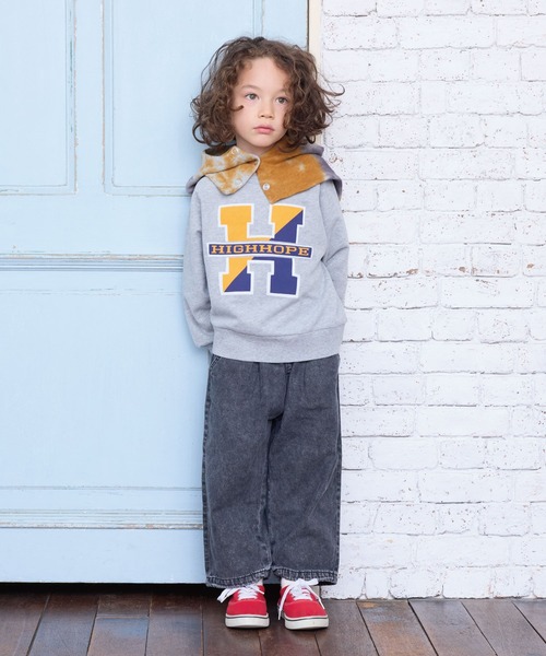 Life Support Products（ライフサポートプロダクツ）の「スウェード裏毛ラグランカレッジトレーナー（スウェット・キッズ・ネイビー/オフホワイト/杢グレー/グリーン/ワインレッド/ベージュ・120/110/100/130/90/80/150/140/95）」の13枚目の写真