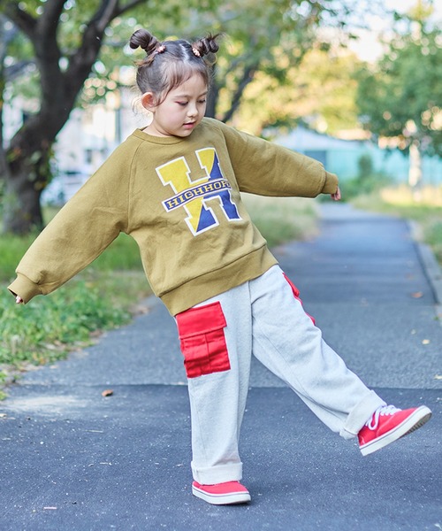 Life Support Products（ライフサポートプロダクツ）の「スウェード裏毛ラグランカレッジトレーナー（スウェット・キッズ・ネイビー/オフホワイト/杢グレー/グリーン/ワインレッド/ベージュ・120/110/100/130/90/80/150/140/95）」の19枚目の写真