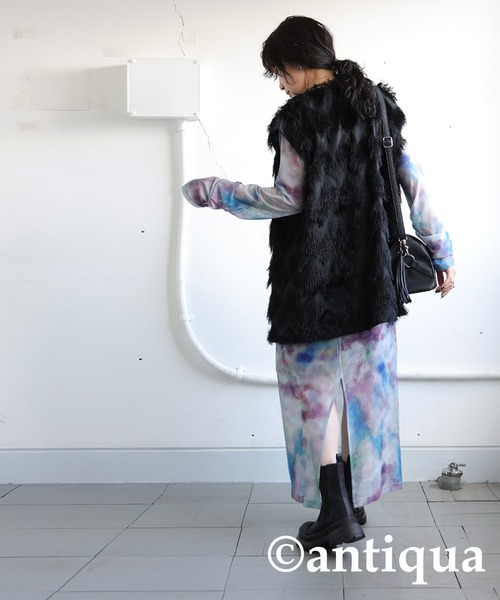 MARINEタイダイワンピース crie conforto | シャークテイルニットワンピース (ワンピース