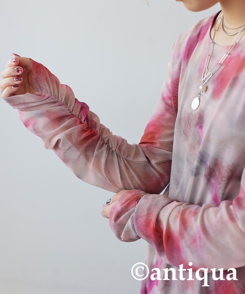 antiqua(アンティカ)の「タイダイ柄シアーワンピース(ワンピース・レディース・ブルー系その他/ピンク系その他・ONESIZE)」の11枚目の写真