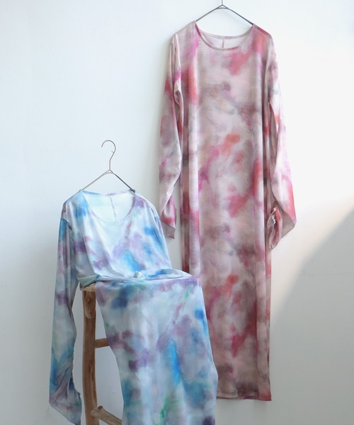 タイダイ柄シアーワンピース（ワンピース）｜antiqua