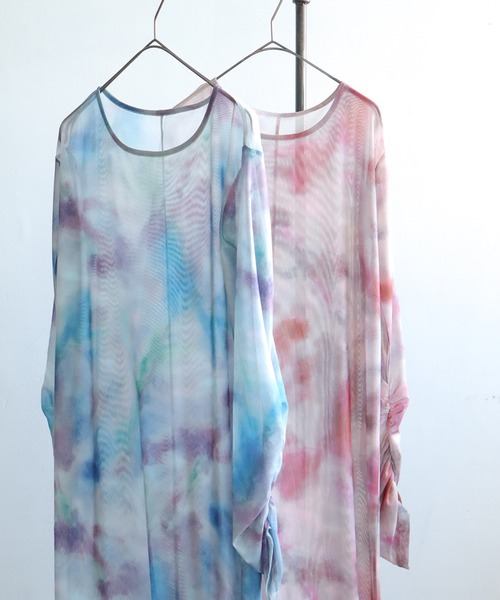 タイダイ柄シアーワンピース（ワンピース）｜antiqua（アンティカ）の