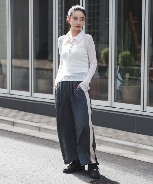 その他 imation T-140HGLN セール】サイドラインマットサテンパンツ（その他パンツ